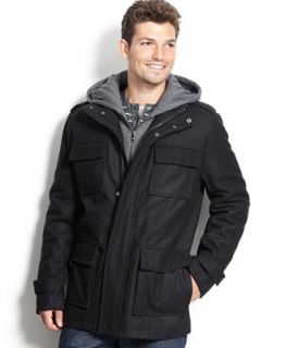 Calvin Klein Coat, Hooded Military Coat   Coats & Jackets   Men