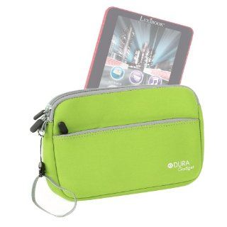 DURAGADGET "Travel" Lime Green Durable Neoprene Zip Case / Cover With Front Storage Pocket For Lexibook Tablet Master, Lexibook Tablette MFC155FR Master & Lexibook My First Laptop 7 Inch Computers & Accessories