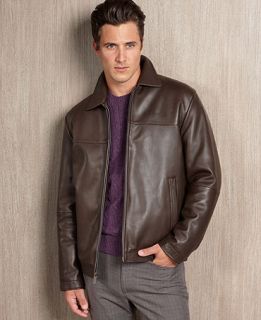 Perry Ellis Portfolio Big and Tall Jacket, Open Bottom Lambskin Leather Jacket   Coats & Jackets   Men