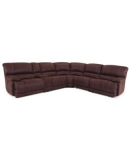Alton Fabric 5 Piece Power Reclining Sectional Sofa (Armless Chair, Corner, and 3 Power Motion Recliners)   Furniture