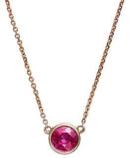 10k Rose Gold Necklace, Ruby Bezel Set Pendant (1/2 ct. t.w.)   Necklaces   Jewelry & Watches