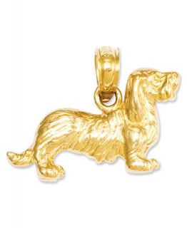 14k Gold Charm, Long Haired Dachshund Dog Charm   Jewelry & Watches