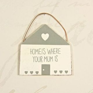 wooden house shaped plaque by lisa angel homeware and gifts