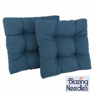 Blazing Needles Squared Twill Chair Cushions (Set of 2) Blazing Needles Chair Pads