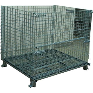 Atlas Collapsible Wire Mesh Extra-Large Basket — 4000-Lb. Capacity  Wire Bins