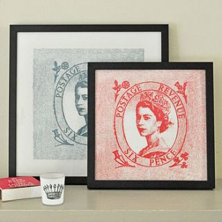 queen postage stamp prints by primrose & plum