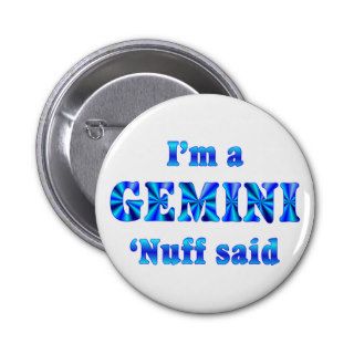 Gemini Zodiac Sign Pinback Buttons
