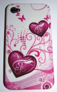 Hearts & Butterflies Crystal Case (Front & Back) for Apple iPhone 4, 4S (AT&T, Verizon, Sprint) Cell Phones & Accessories