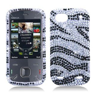 Aimo Wireless ZTEN861PCDI152 Bling Brilliance Premium Grade Diamond Case for ZTE Warp Sequent N861   Retail Packaging   Black/White Zebra Cell Phones & Accessories