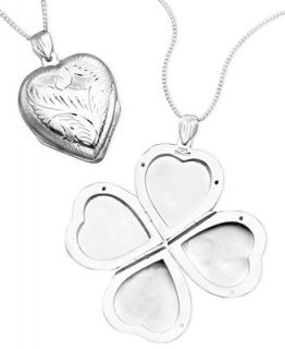 Giani Bernini Necklace, Sterling Silver Heart Locket   Necklaces   Jewelry & Watches