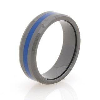  Zirconia Ceramic Brotherhood Band Blue Line Law Enforcement Officer Ring Police Officer Bands Jewelry