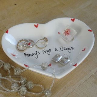 personalised heart dish by fired arts and crafts