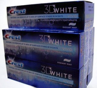 Crest 3D White, Vivid, Radiant Mint, 4.0 oz (Pack of 5) Health & Personal Care