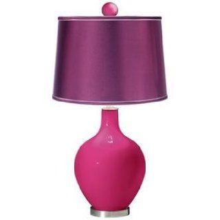 Beetroot Purple   Satin Plum Ovo Lamp with Color Finial   Table Lamps  