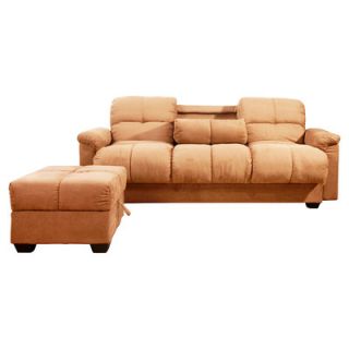 Gold Sparrow Phila Microsuede Storage Sleeper Sofa and Ottoman Set