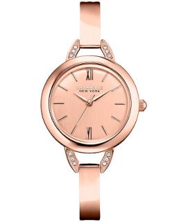 Caravelle New York by Bulova Womens Rose Gold Tone Stainless Steel Bangle Bracelet Watch 28mm 44L133   Watches   Jewelry & Watches