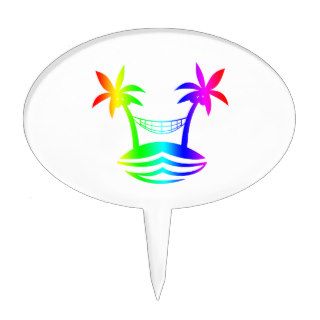 palm hammock beach smile rainbow.png cake toppers