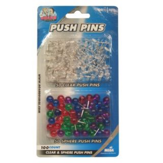 The Board Dudes Clear & Sphere Push Pins 100 ct.