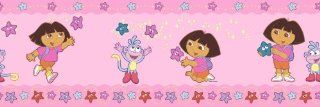 Brewster 147B02146 Dora Stars Pink Wall Border, Nickelodeon