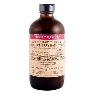 Honey Gardens Apiaries Honey Wild Cherry Bark Syrup   8 Oz, Pack of 2 Health & Personal Care