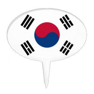 South Korea Korean Flag Seoul S.K. Koreans Pride Cake Toppers