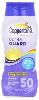 Coppertone Sunscreen Lotion Ultra Guard Broad Spectrum SPF 50, 8 fl oz (237 ml)  Beauty