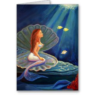 The Clamshell Mermaid   Greeting Card