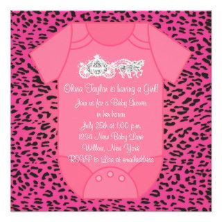 Pink Leopard Baby Shower Invitations