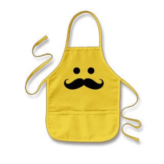 Funny Mustache Smiley Face Kids Apron