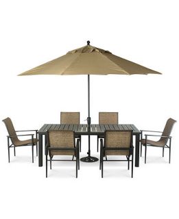 Badgley 7 Piece Aluminum Patio Furniture Set 84 x 44 Table and 6 Dining Chairs   Furniture