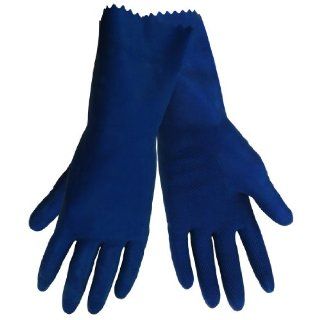 Global Glove 150 Unlined Rubber Canners Diamond Pattern Glove with Straight Cuff, Chemical Resistant, 17 mil Thick, Extra Large, Blue (Case of 144)