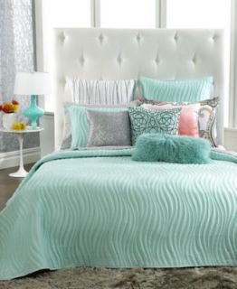Bar III Solid Teal Ruffled Coverlet Collection   Quilts & Bedspreads   Bed & Bath