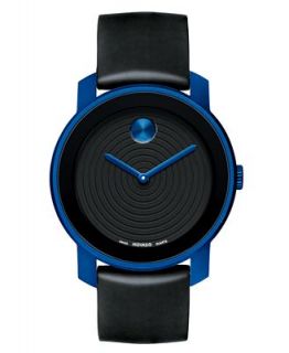 Movado Swiss Bold Large Blue Accent Black Silicone Strap Watch 44mm 3600070   Watches   Jewelry & Watches