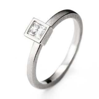 white gold princess cut solitaire by shona carnegie designs