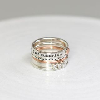 9ct rose gold slim ring by notes