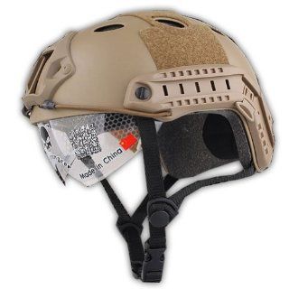 Airsoft Alien PJ Type Tactical Fast Helmet w/ Protective Goggles Low Price Version DE  Sports & Outdoors