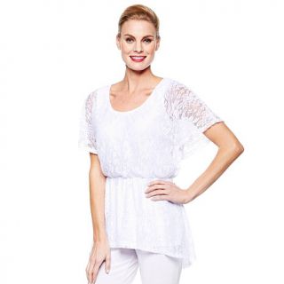 Slinky® Brand Elastic Waist Lace Tunic