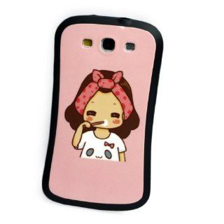 Generic Brushing Girl Couple phone protection shell For SAMASUNG I9300  Retail Packaging Cell Phones & Accessories