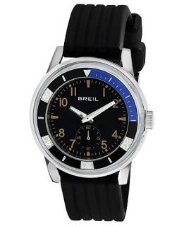 Breil Watch, Mens Black Silicone Strap 45mm TW1151   Watches   Jewelry & Watches