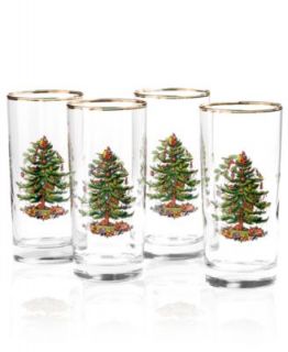 Spode Glassware, Set of 4 Christmas Tree Collection  