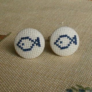 cross stitch zodiac cufflinks by handstitched with love