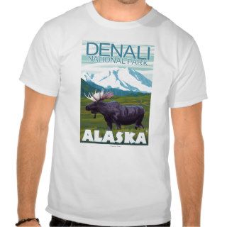 Moose Scene   Denali National Park, Alaska Tshirts