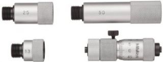 Mitutoyo 137 203 Tubular Vernier Inside Micrometer, Extension Rod Type, 50 500mm Range, 0.01mm Graduation, +/ 0.019mm Accuracy, 6 pcs Extension Rods