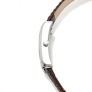 Caravelle Bulova Ladies' Silvertone Brown Leather Strap Watch