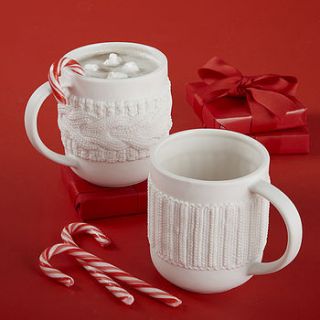 cable knit mug by lindsay interiors