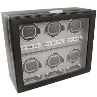Wolf Designs. Viceroy Module 2.7 Six Piece Watch Winder with Cover in