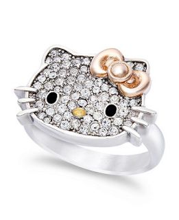 Hello Kitty Sterling Silver Ring, Pave Crystal Face Ring   Rings   Jewelry & Watches