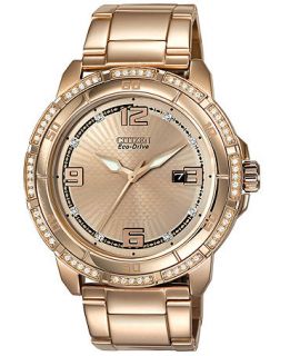 Citizen Womens Drive from Citizen Eco Drive Rose Gold Tone Stainless Steel Bracelet Watch 44mm AW1343 54Q   Watches   Jewelry & Watches