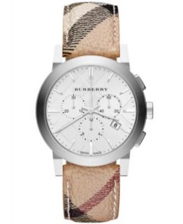 Burberry Watch, Mens Swiss Chronograph Beat Check Fabric Strap 44mm BU1756   Watches   Jewelry & Watches
