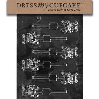 Dress My Cupcake DMCC133SET Chocolate Candy Mold, Small Bear with Present Lollipop, Set of 6 Candy Making Molds Kitchen & Dining